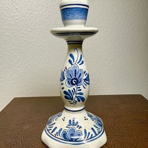 Vintage Delft Blue Holland Hand Painted Candlestick 5” SIGNED